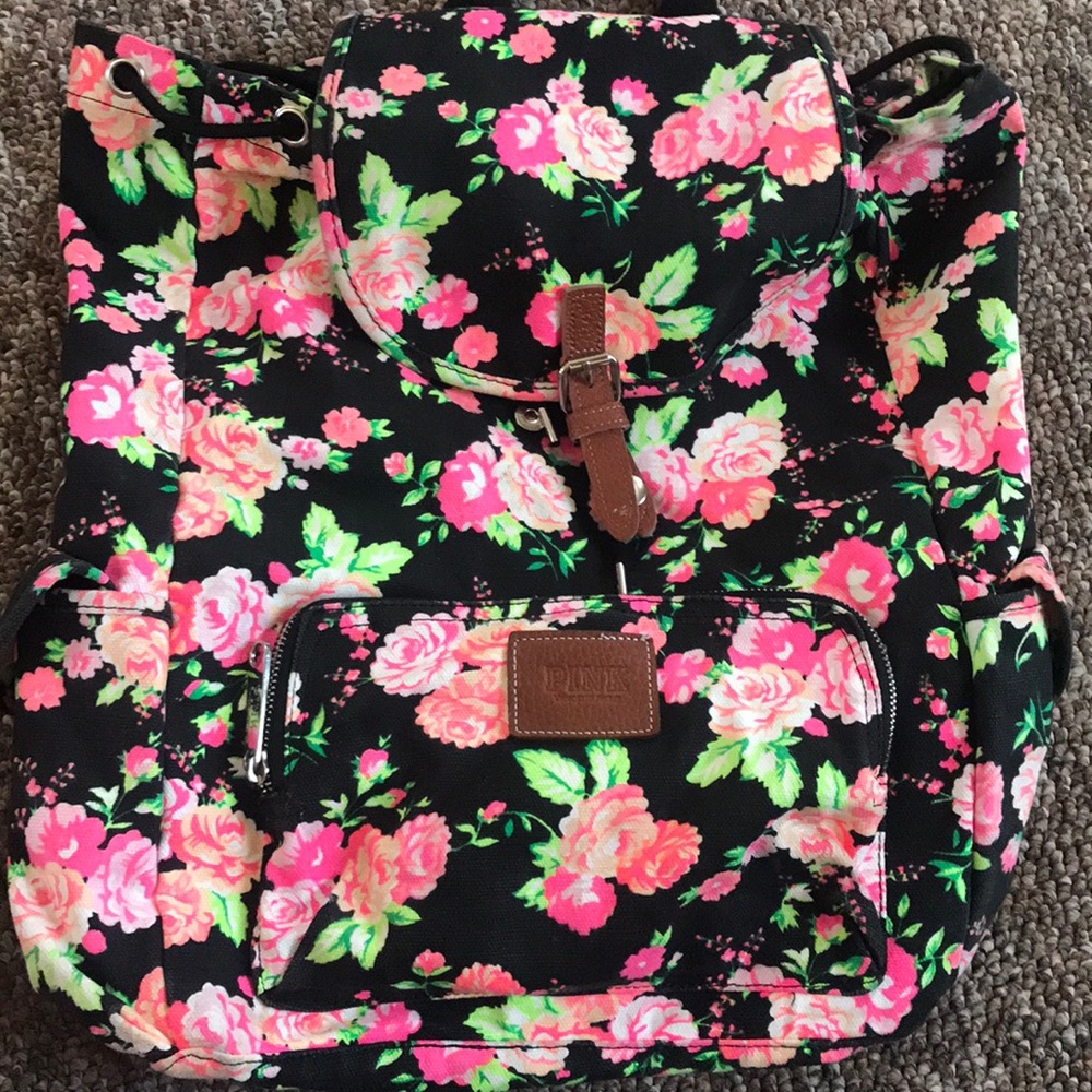 VS PINK floral backpack
